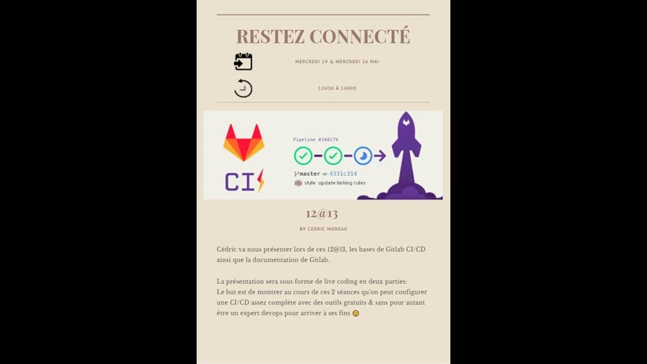 2021/05/26 : présentation de Gitlab CI/CD par Cédric Moreau (partie 2)