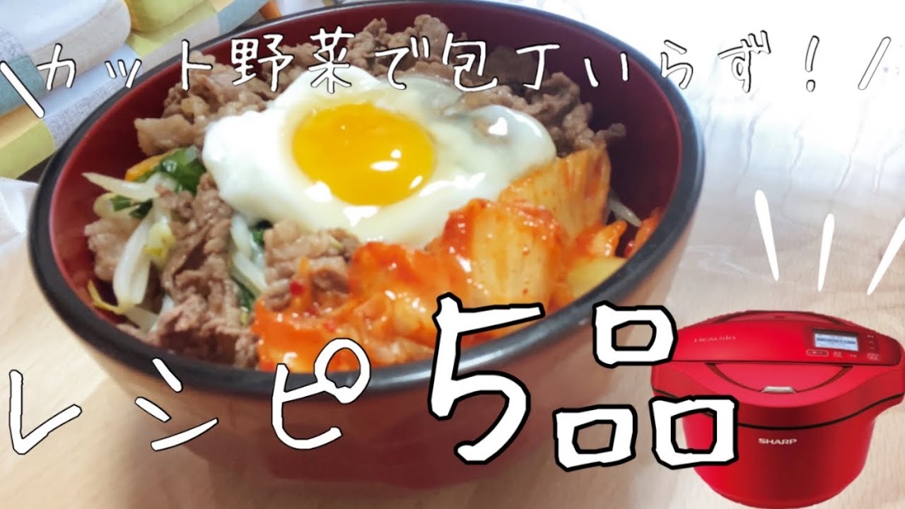 包丁まな板いらず！カット野菜を使ったレシピ5品紹介🌷/ホットクック/共働き夫婦