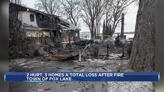 Three homes lost as over a dozen departments respond to Fox Lake fire