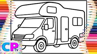 Campervan Ready to Go on Holiday/Coloring of Camper Van/Creative Coloring Book/Relaxing Video Campervan Ready to Go on Holiday/Coloring of Camper Van/Creative Coloring Book/Relaxing Video