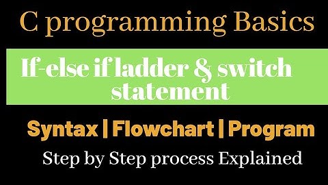 If Else ladder & Switch statement | C programming Basics | Tamil | BiNaRiEs