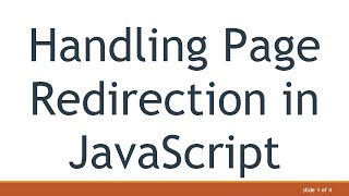 Handling Page Redirection in JavaScript