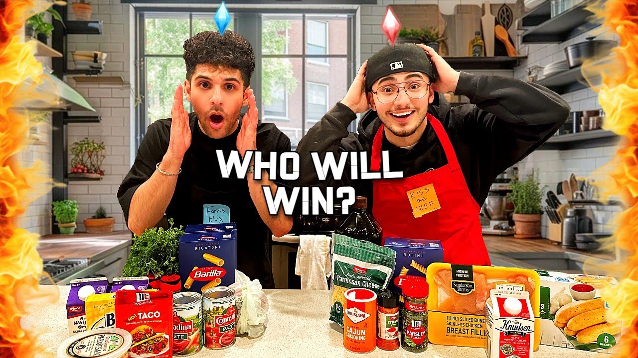 We Set the Kitchen on FIRE?! (CRAZY Cooking Challenge) - YouTube