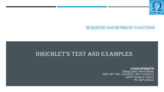 Dirichlet's Test - Lec