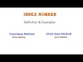 Index Numbers | 2nd Year & B.com Commerce Statistics | Difference b/w Fixed Base & Chain Base Method