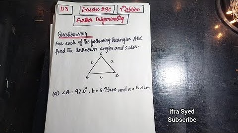 Mathematics Book 3 (D3) |  7th Edition | Exercise # 8 C | Q # 4 (a) | Ifra Syed | in Urdu\Hindi