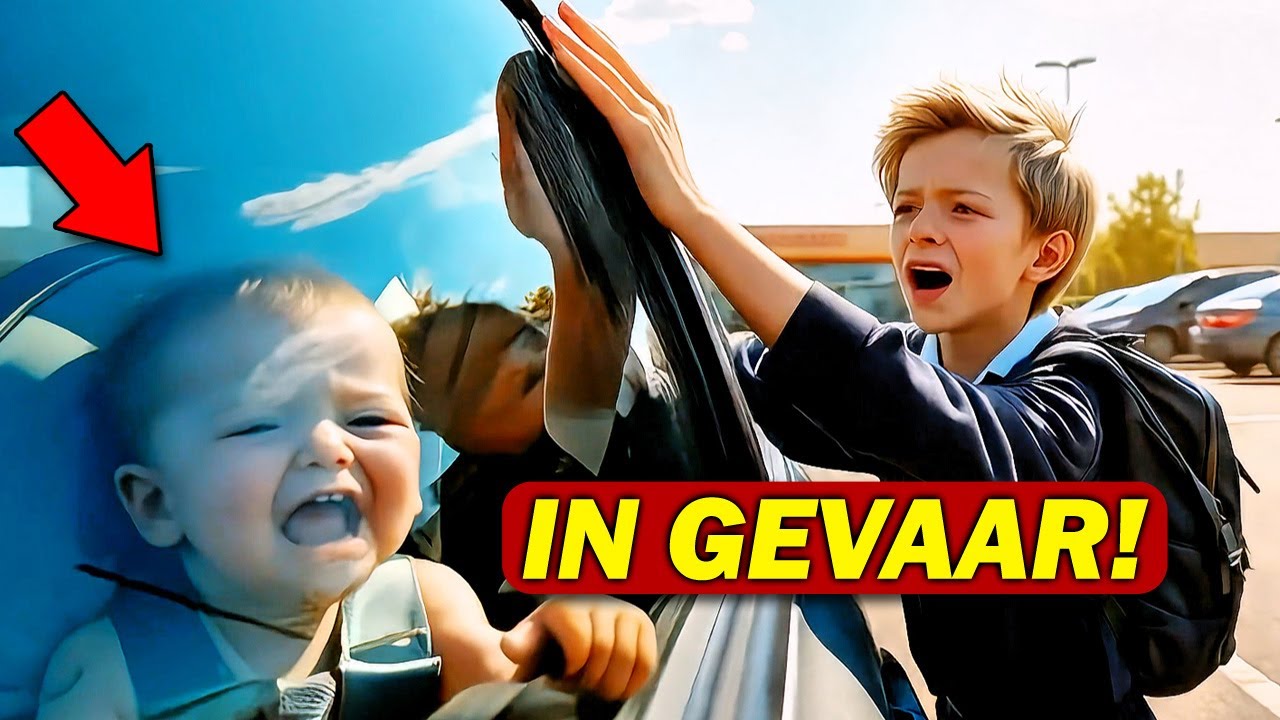 EEN JONGEN VAN 15 ZAG EEN BABY HUILEN, Opgesloten in Een auto. Hij Brak