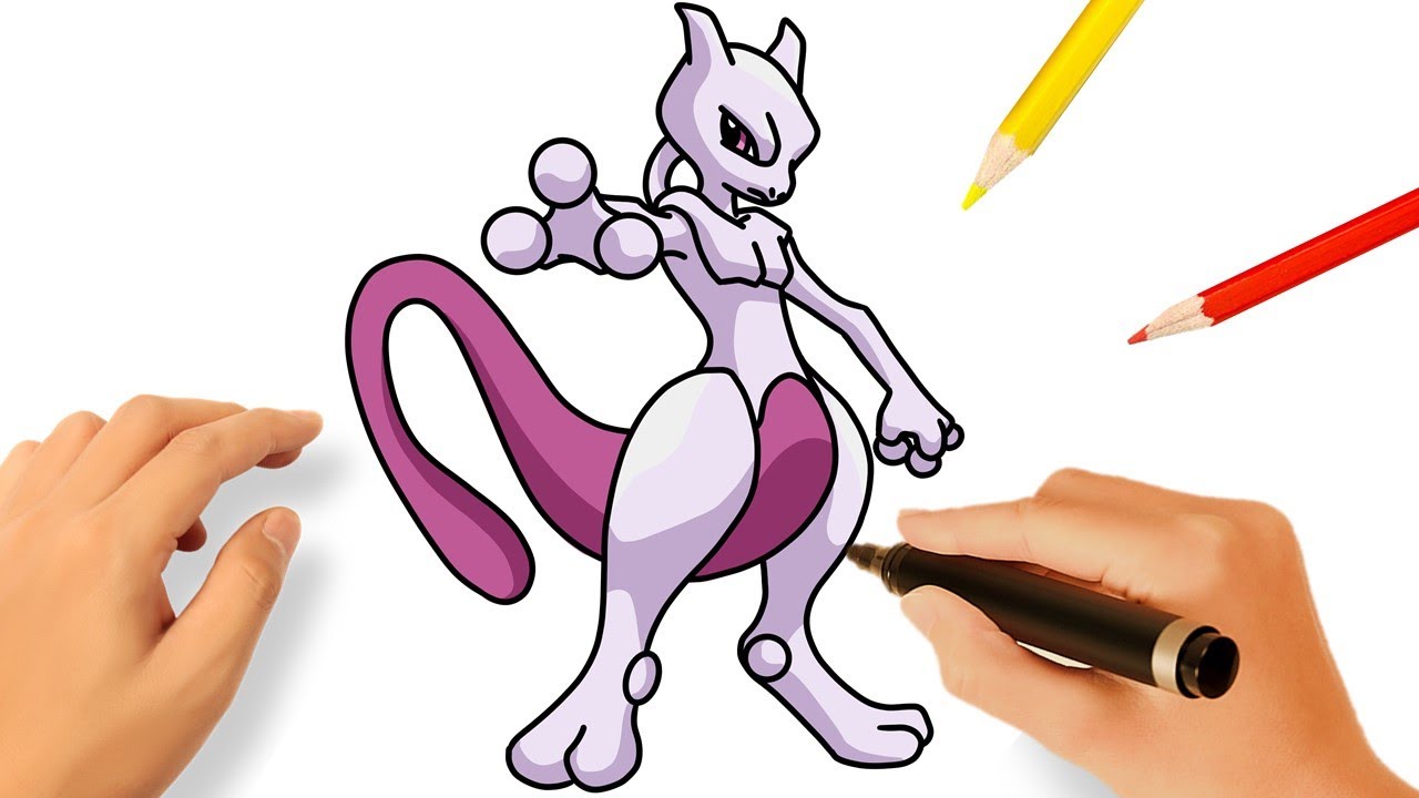 Desenhos de Pokémon Mewtwo - Como desenhar Pokémon Mewtwo passo a