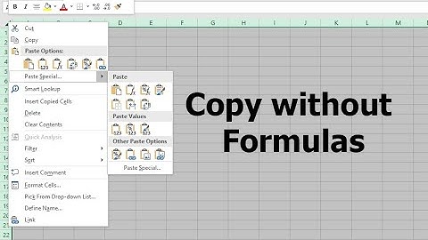 How to Copy without Formula in Excel