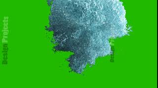 Underwater explosion. A splash of water exploding from the center with water bubbles.