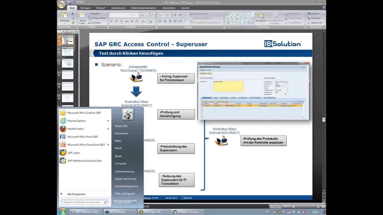 Live-Demo: SAP GRC Access Control - Superuser revisionssicher vergeben ...