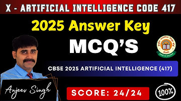 Class 10 Artificial Intelligence Answer Key 2025 | CBSE X AI Code 417 2025 Solution | AI answer key