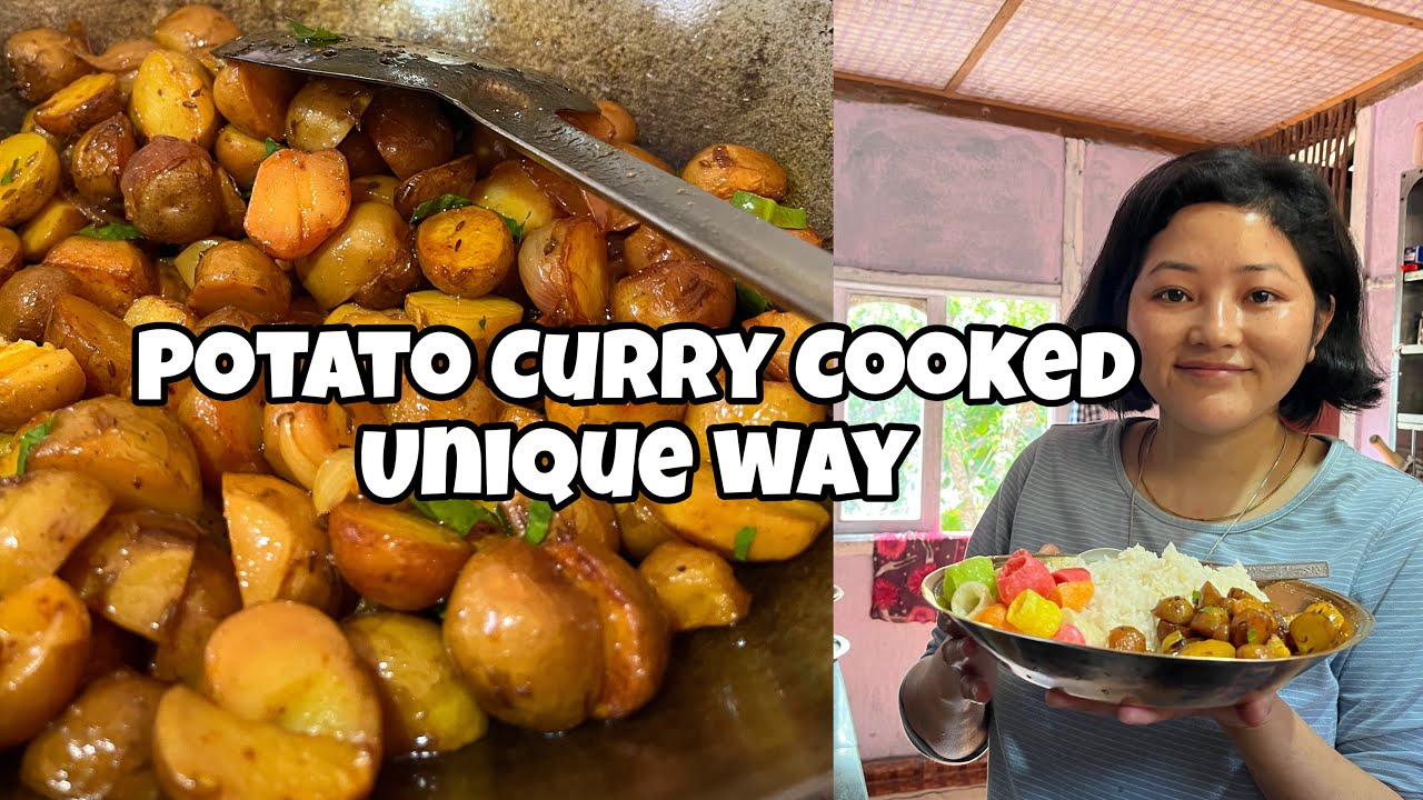 Potato Curry Cooked in a Unique Way. Sanu ko Yad ayo😄❤️. Village Food #potatocurry #villagefood