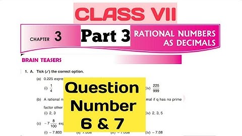 D.A.V. Math | Class VII | Chapter-3 | Brain Teasers | Part 3 | Q. No. 6 & 7 | By Art Of Mathematica