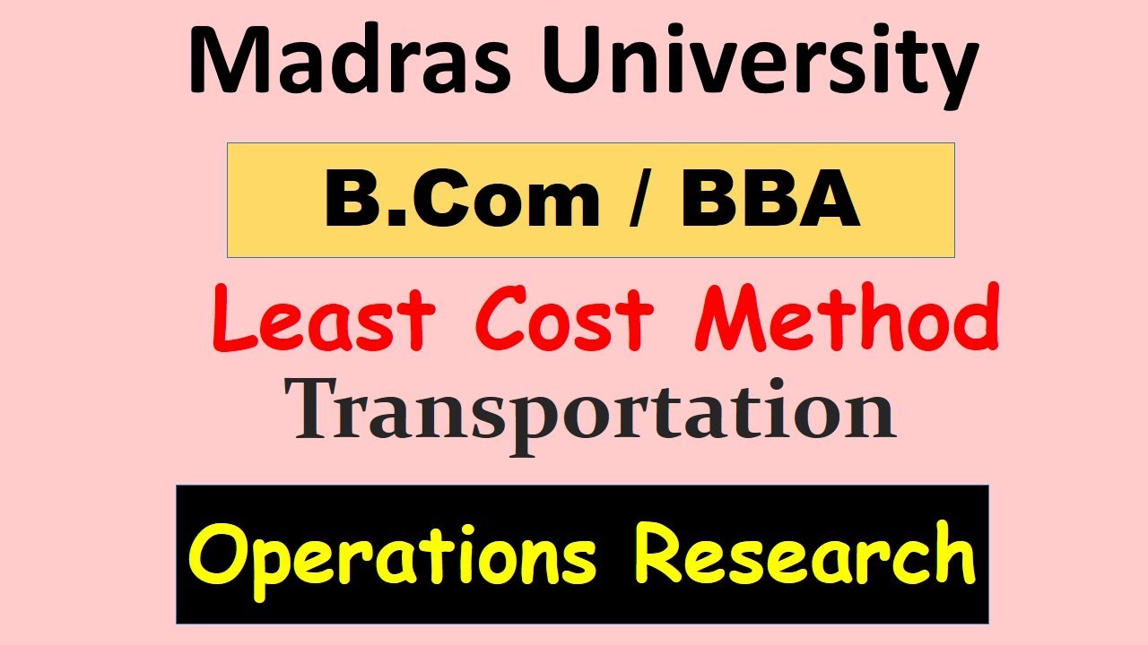 North west corner method | Transportation problem | operations research ...