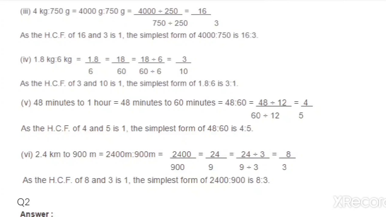 Class 6 Mathematics Chapter -Ratio, proportion & unitary method,(Part-1 ...