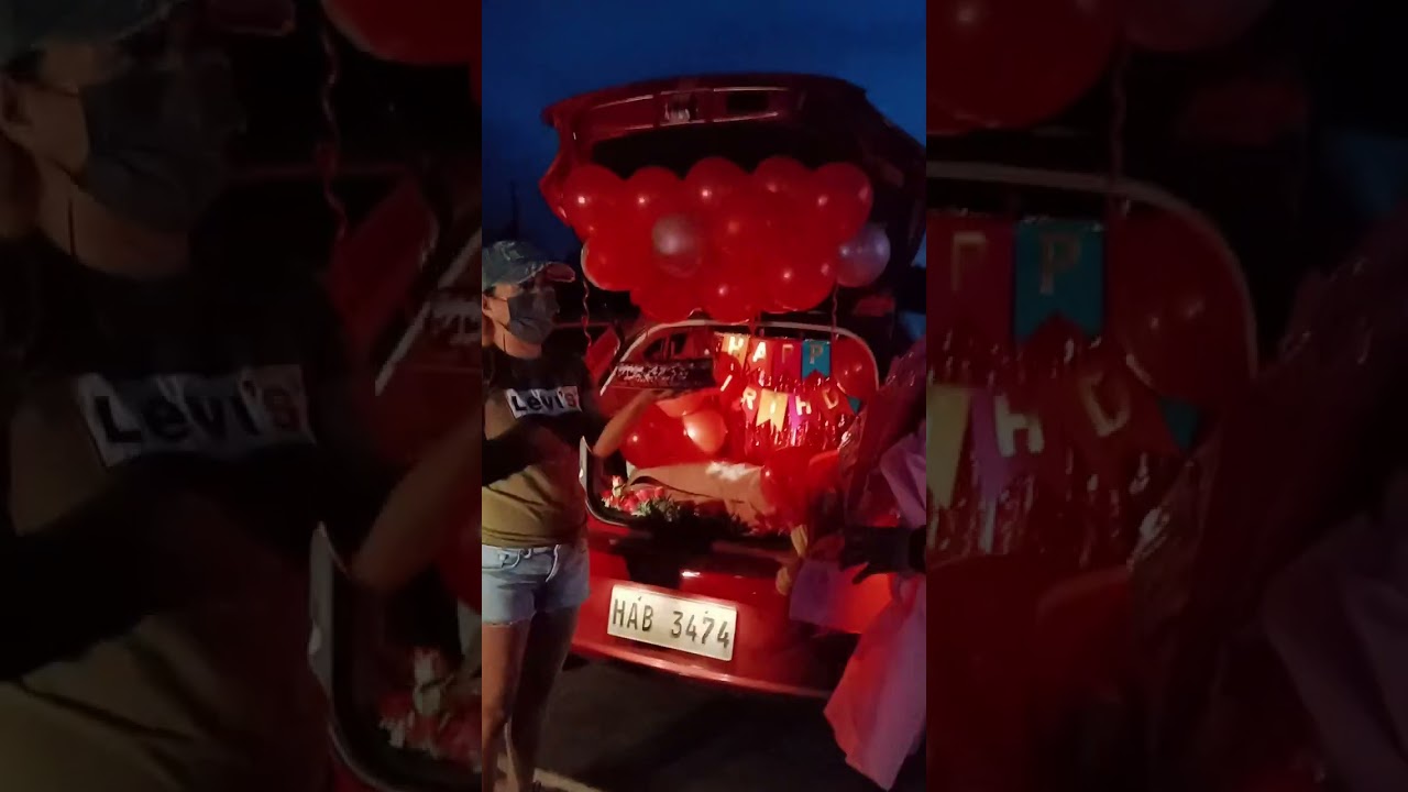 A seaman husband surprise his  wife during birthday in a car trunk 