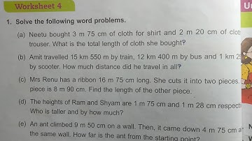 DAV Class 4 unit 5 worksheet 4 ।। Math class 4 chapter 5 worksheet 4 dav public school