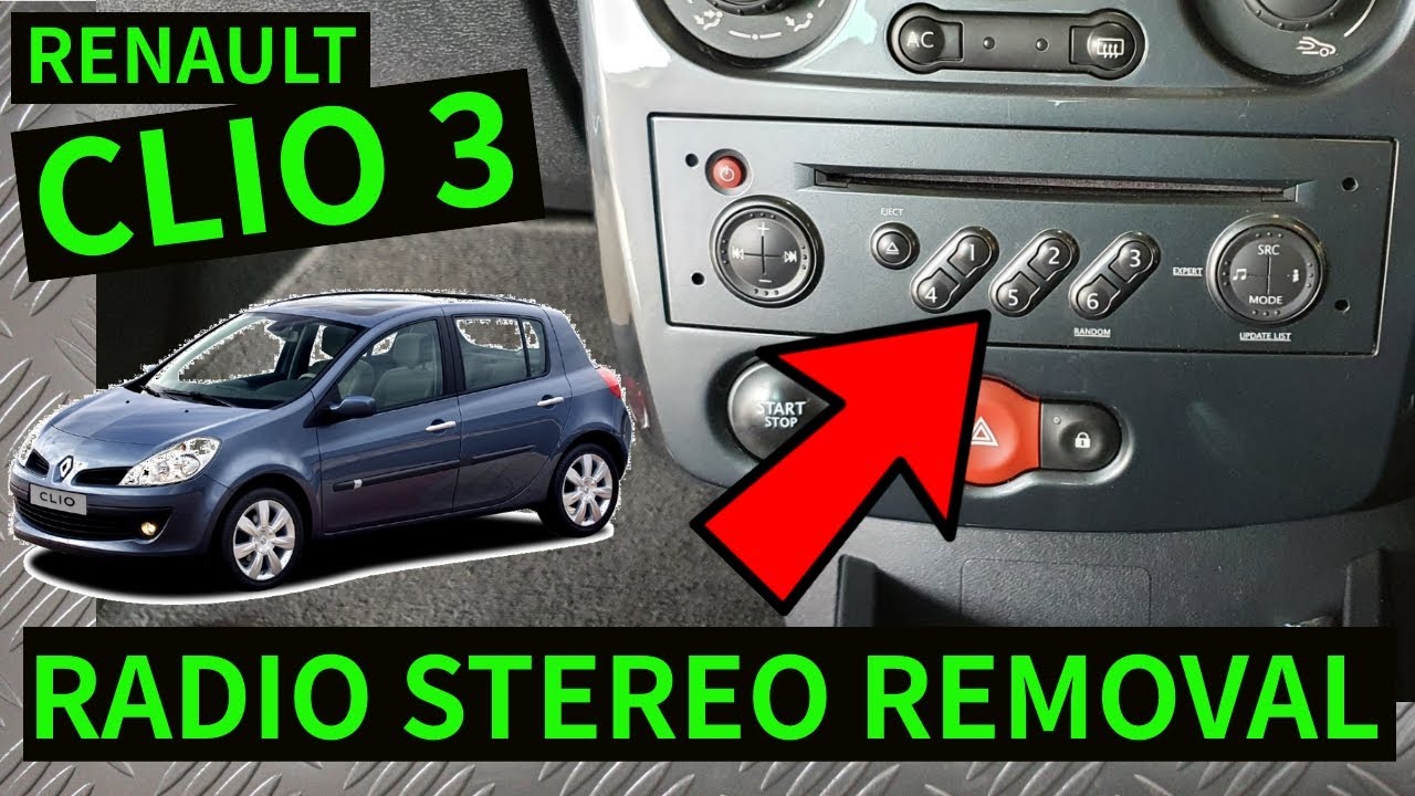 RENAULT CLIO 3 - How To Remove Factory Radio Stereo Head Unit Removal  2006-2012 