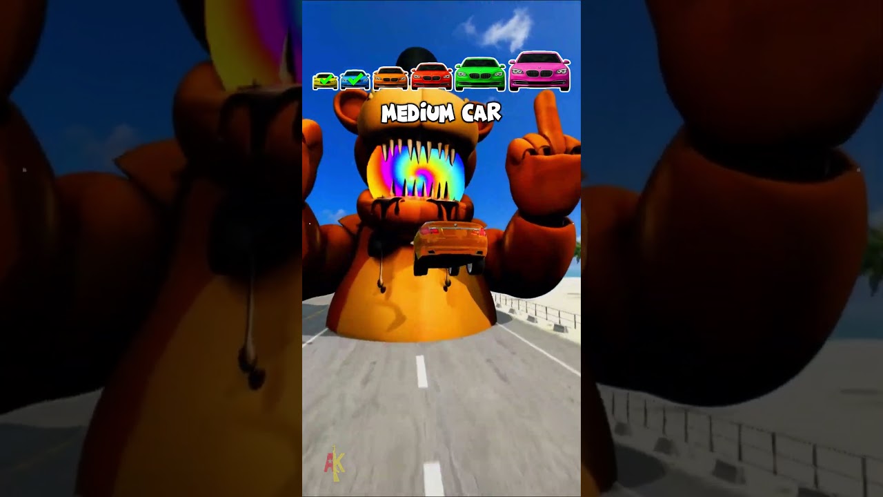 🌟Tiny Car vs Freddy Fazbear Portal… and Turns ULTRA HUGE! 🌟 