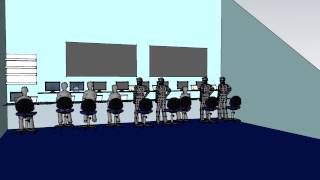 Computer classroom design with standing desks