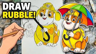 Learn to Draw Rubble | Paw Patrol Character Art for Kids
