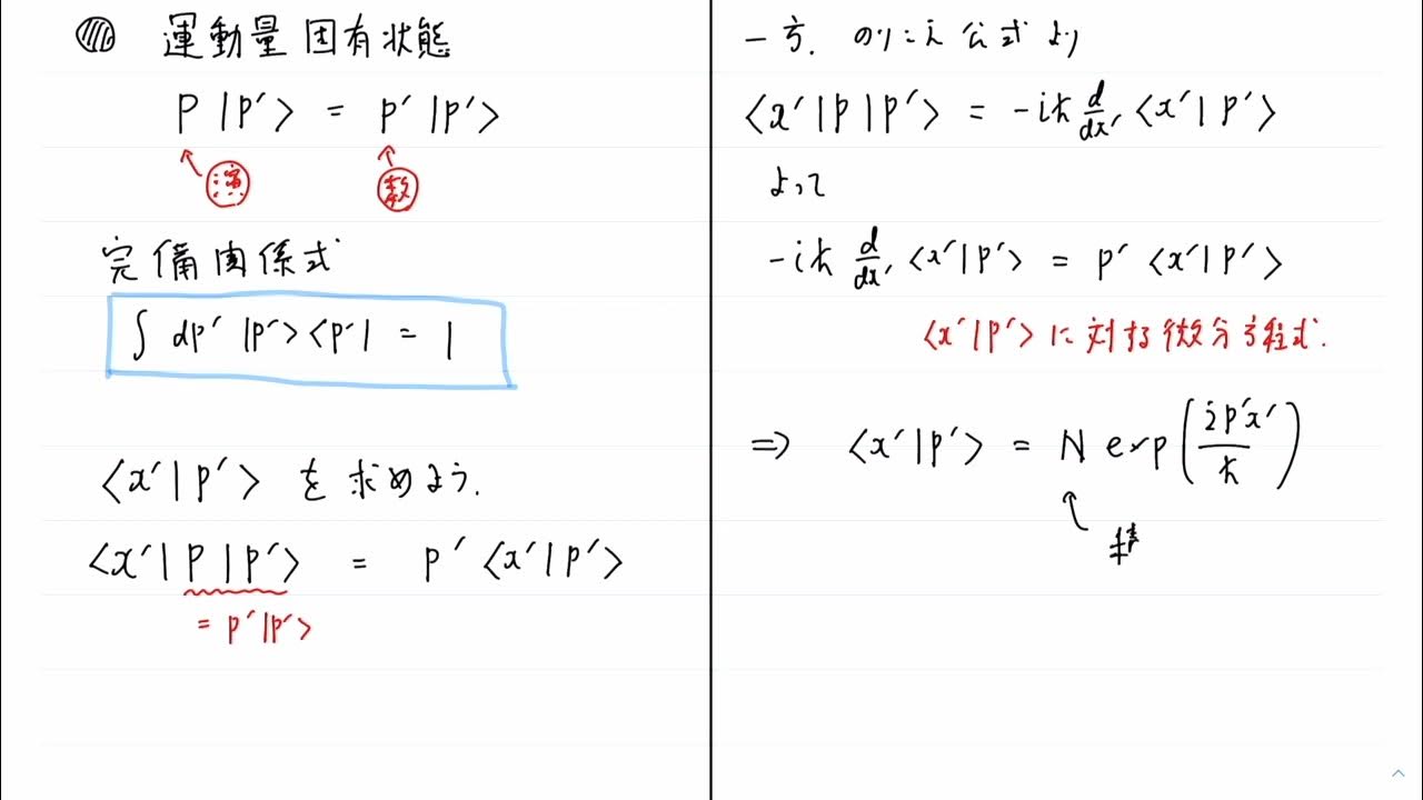 量子力学 第19回 運動量固有状態 YouTube