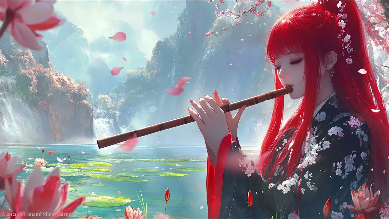 Chinese Music Bamboo Flute - Peaceful Zen Music 🌸Relaxing Erhu & Guzeng 🌸 