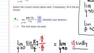 Find Limits using limit as x approaches 0 of sinx over x is 1: Example 1