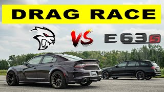 2022 Dodge Charger RedEye Widebody vs Mercedes E63S AMG Wagon, real life drag and roll race test.