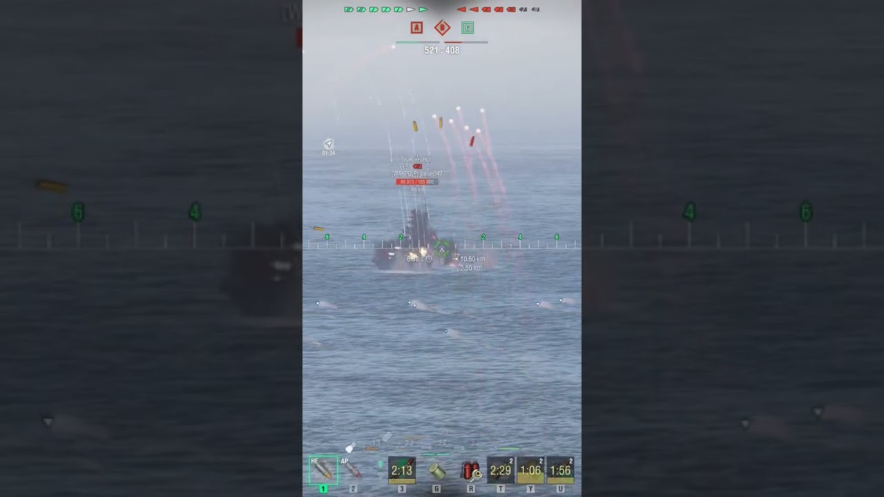 How to drain the life out of battleships - Harugumo IFHE - World of Warships Clan Battles
