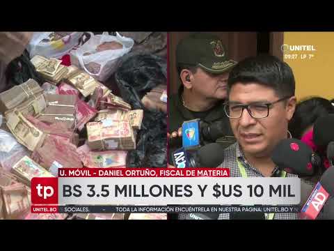 Dinero incautado supera los Bs 3.5 millones y $us 10 mil