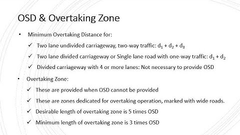 Transportation Engineering 2.9 (Overtaking Zone, Numerical related to OSD)
