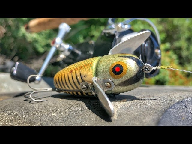 Antique Heddon Crazy Crawler Fishing Lure 