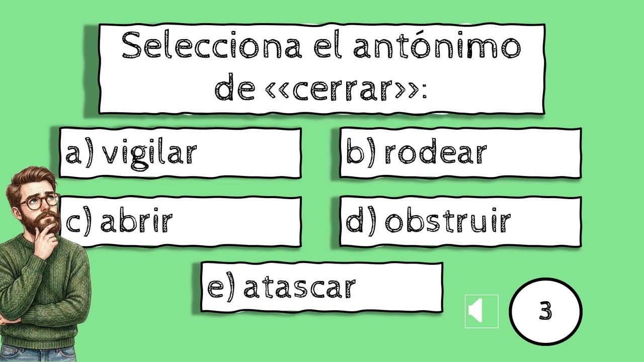 Antónimos en 15 minutos. Epi. Nº21. Razonamiento verbal. Pruebas de ingreso a Universidades