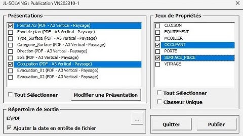 JL-SOLVING : Outil de Publication PDF et Excel pour Autocad Architecture et Mep