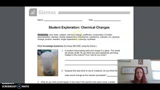 Earth Science B: Chemical Changes Gizmo