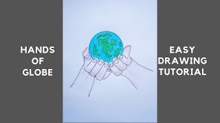 How To Draw Hands of Globe || Colour Drawing Step By Step