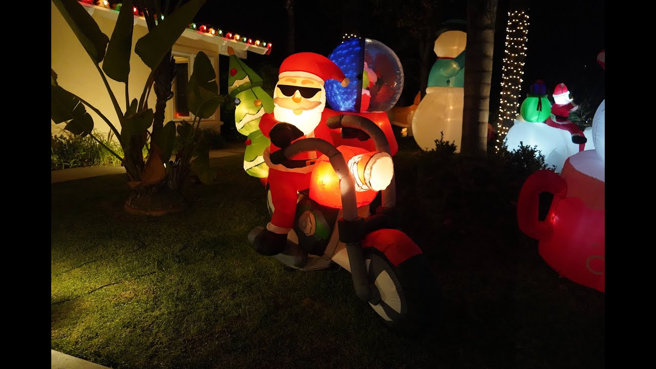 Gemmy Santa on Motorbike Inflatable YouTube