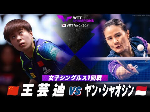 【1回戦】王芸迪 vs ヤン・シャオシン｜WTTチャンピオンズ仁川2024 女子シングルス