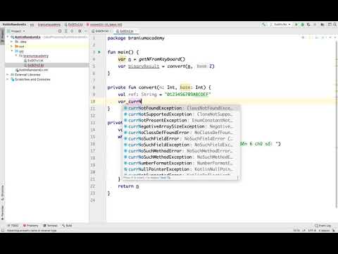 Video Kotlin 002 - Chuyển số n ở hệ 10 sang hệ 2 và hệ 16... - youtube