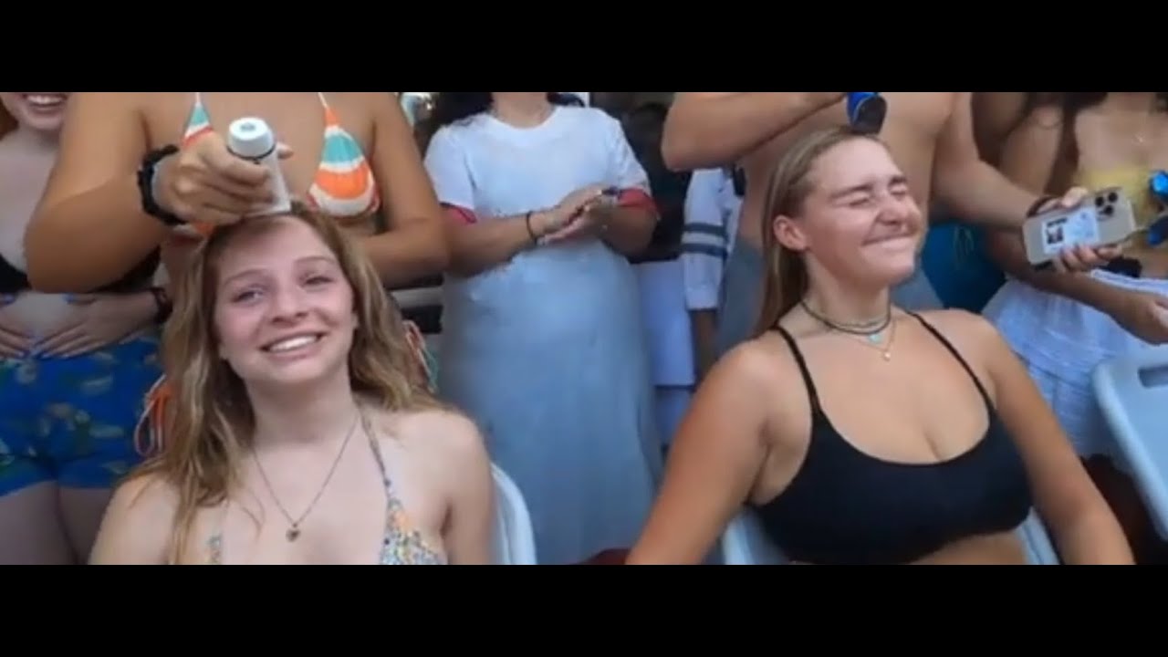 College hotties buzz their hair off on a cruise ship for Neptune Day - Fall 2022