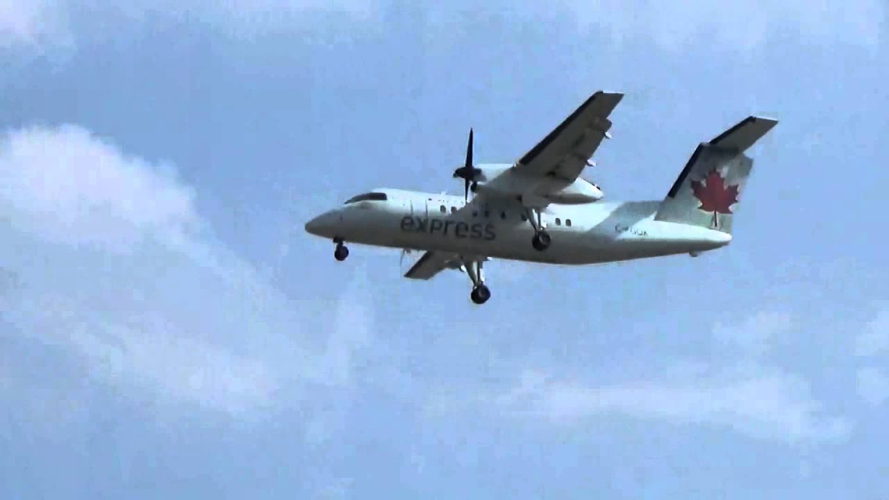 Air Canada Express DHC-8-102 Dash 8 (C-FGQK) Landing At YYZ on RWY 05
