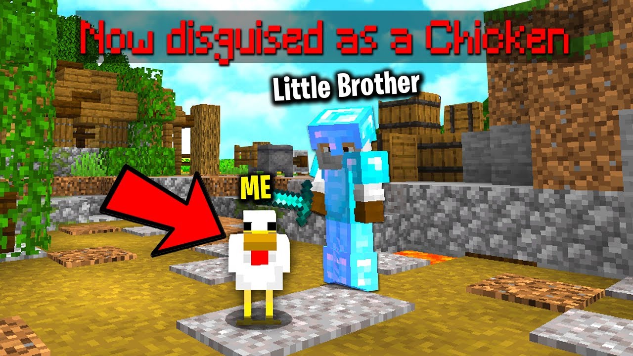 Trolling my brother in minecraft with a disguise plugin