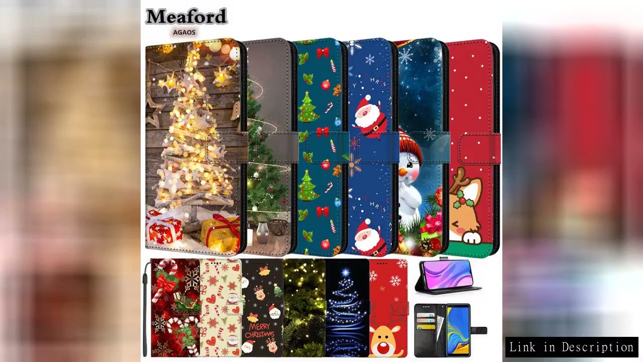 Leather Case For Samsung Galaxy S23 S24 Ultra S23 FE Christmas Flip Wallet Phone Capa for Samsung Ga