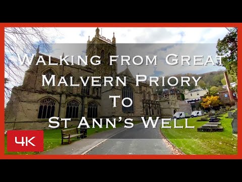 Walking From Great Malvern Priory to St Ann’s Well. At the foot of the Malvern Hills