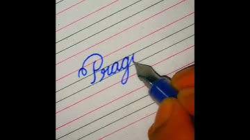 "Pragya" Beautiful name in Cursive writing #calligraphy #cursivewriting #shorts