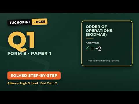 Video thumbnail showing a BODMAS fraction expression being evaluated step by step, with the word BODMAS highlighted.