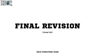 Linear List || Data Structure Team