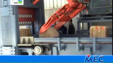 Splitting machine for big blocks and stone moving with manipulator MEC